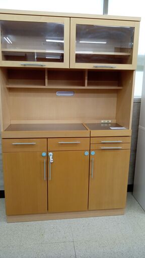 ★ジモティ割あり★ 全国家具工業連合会 レンジボード ナチュラル H190×D43×W120 クリーニング済み TJ4936