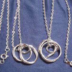 sold済　ペアリング　ネックレス　【ツイストリング&二重リング...