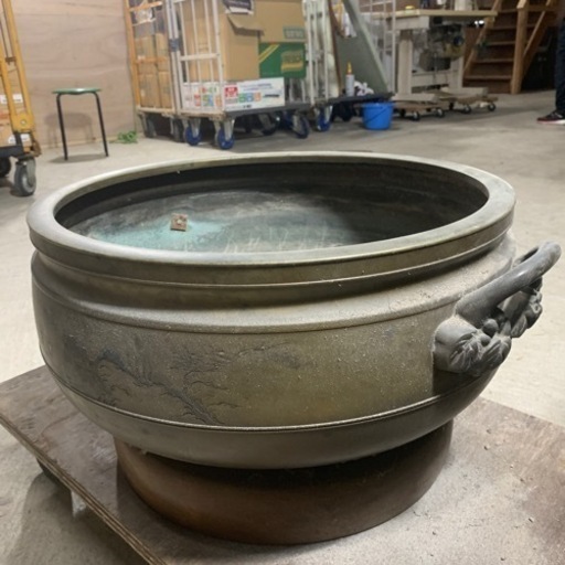 火鉢 真鍮製？銅製？唐金？アンティーク 古民家 古民具 茶道具 古道具 レトロ 骨董