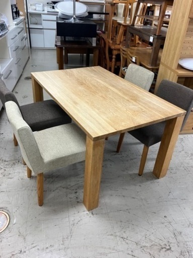 取引場所 南観音 K2403-695 ダイニングテーブルセット イス4脚セット バラ売不可 汚れキズあり