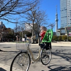 自転車　シティサイクル　チャイルドシート付き