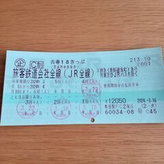 青春18きっぷ 1回分（返却不要）【利用期限4月10日】