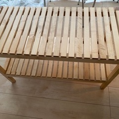 IKEA - 【廃盤品】IKEA 1番左のモルゲル MOLGER ベンチ 棚 木製