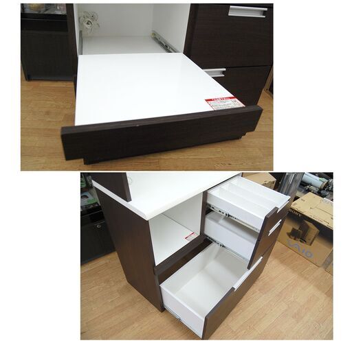 ニトリ レンジボード幅80×奥行42×高さ200cm ダリア ダークブラウン