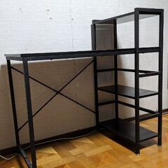 学習机 黒 収納棚付き