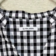 グローバルワーク ティアード Vネック マキシ ワンピース 白 黒の画像