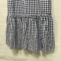 グローバルワーク ティアード Vネック マキシ ワンピース 白 黒の画像