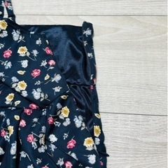 ✨美品✨COLZA コルザ オールインワン ワイドパンツ 花柄 ネイビー Lの画像