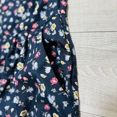 ✨美品✨COLZA コルザ オールインワン ワイドパンツ 花柄 ネイビー Lの画像