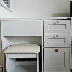 ドレッサー デスク 2way ホワイト