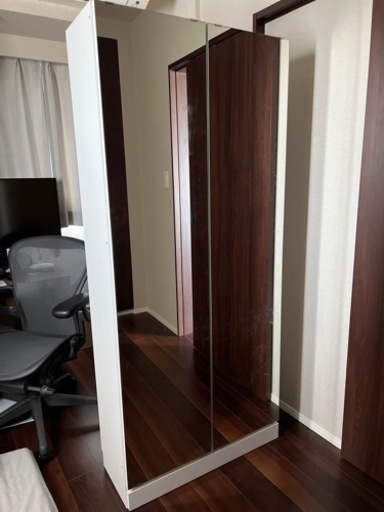 本棚、ミラー扉、ブックシェルフ