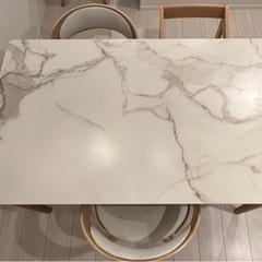 【美品】日本製セラミックダイニングテーブルセット