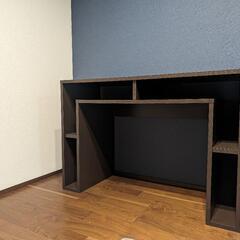 【無料】デスク ダークブラウン W110×D44×H75cm