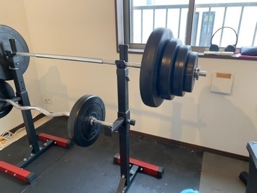 本日（受け渡し予定者有り）限定！お値下げ可能！バーベル100kg・EGバーベル・バーベルラック&セーフティーセット