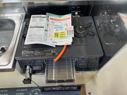 パロマ　IC-S87K-2L　ガステーブルコンロ　左強火　LPガス(プロパンガス)用 取扱説明書、単1形乾電池2個、LPガス用ゴム管(クリップ2個)付