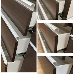 R533 NITORI キッチンカウンター、レンジボード、ブラウン、幅160cm Usedの画像