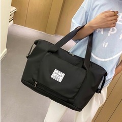 【新品未使用】靴/バッグ  トートバッグ トラベルバッグ  旅行かばん　大容量　超軽量  折りたためる 拡張 ブラックの画像