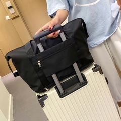【新品未使用】靴/バッグ  トートバッグ トラベルバッグ  旅行かばん　大容量　超軽量  折りたためる 拡張 ブラックの画像