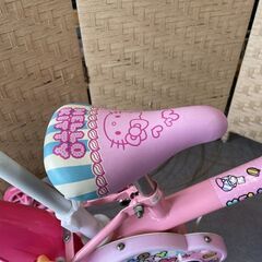 12インチ 子供用自転車 ハローキティ ピンク 補助輪 手押し棒