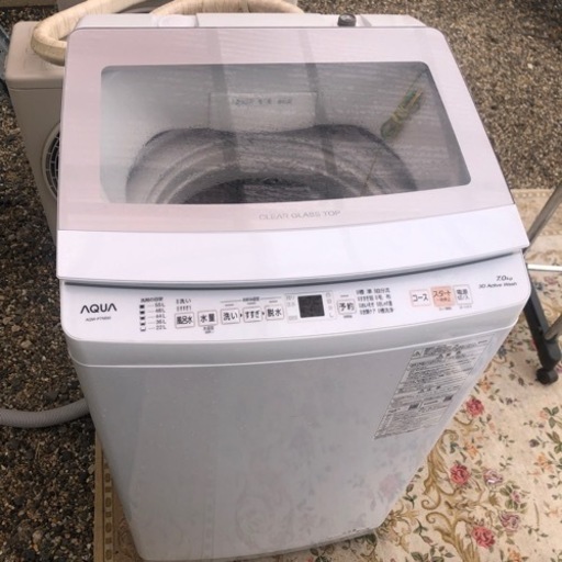 AQUA   全自動電気洗濯機　7キロ　ガラストップ