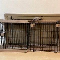 屋根付きペットサークル　アイリスオーヤマ　木目調ウォールナットの画像