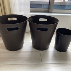 【受渡決定済み】ゴミ箱　ブラウン　3つ