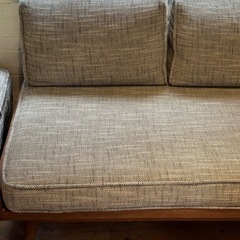 unico ALBERO(アルベロ) ソファ 2シーター ウォールナット オットマン付きの画像