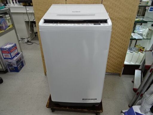 ・【恵庭】日立　7Ｋｇ洗濯機　全自動洗濯機 ビートウォッシュ　2020年製　BW-V70E