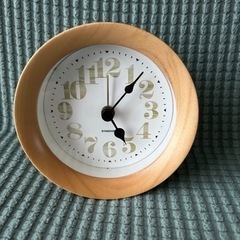 アンティークウッド モダン 目覚まし時計 ガラス ナチュラル 直...