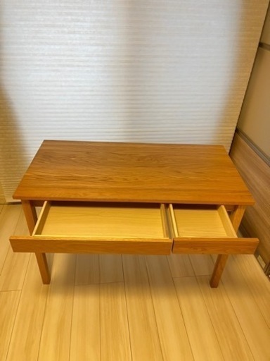 （週末限定値下げ実施）無印良品  無垢材デスク（引出付）オーク材