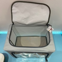 🍦新品🍦SNOOPY スヌーピー 窓付き折りたたみ収納BOX【ライトグレー】の画像