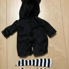 MDD ドール服　うさぎ　ジャンプスーツ　つなぎ服（黒）の画像