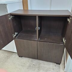 リサイクルショップどりーむ荒田店 No10778　新生活応援！　キャビネット　ブラウン　扉付き♪　の画像