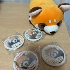 最終値下げ☆日本平動物園 レッサーパンダぬいぐるみと缶バッジセット①