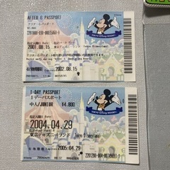 ディズニーランドチケットホルダーと使用済みチケット2個　レトロの画像