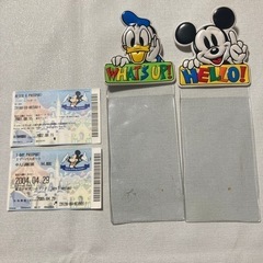 ディズニーランドチケットホルダーと使用済みチケット2個　レトロ