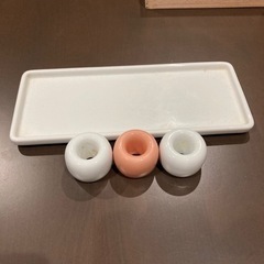 【0円】無印良品　歯ブラシスタンド、陶器トレイ