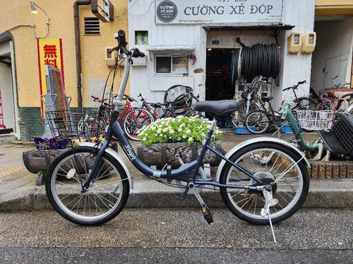 折りたたみ自転車 20インチ カゴ 付き 6変速 配達可能