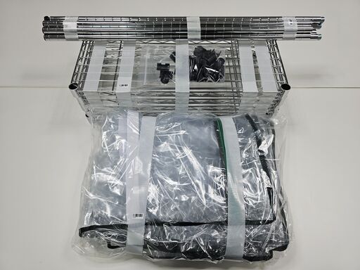 ５段スチールラック・メタルラック＋雨避けカバー【ホームセンター12,000円相当】①