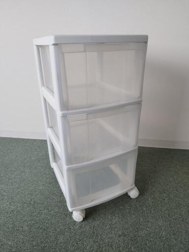 美品　キャスター付き　収納ケース　3段