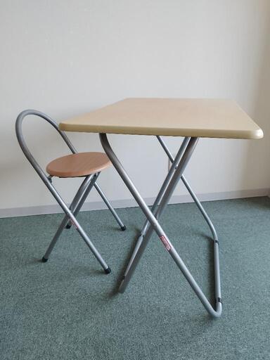 机と椅子セット　折りたたみでコンパクト　家具 オフィス用家具 机