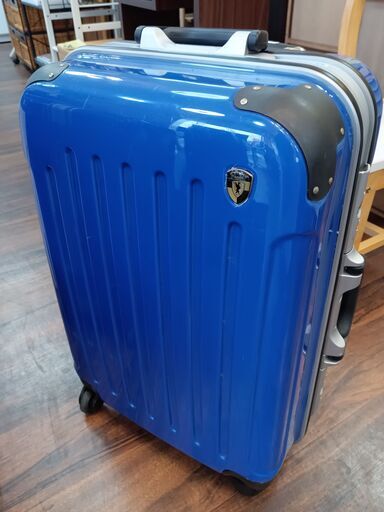 4輪キャリーケース　スーツケース　トランクケース　青　ブルー　鍵無し　旅行　サイズ（約）幅42×奥26×高61　　■近隣配送無料 買取GO‼　栄和店