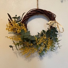 ☆完売☆リース　ミモザ　ハンドメイド