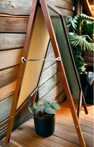 A型ブラックボード 両面（光沢あり）ダークブラウン マグネット可