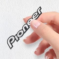 Pioneer パイオニア アルミ エンブレム プレート シルバ...