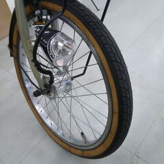 ※変速不調 現状品 折りたたみ自転車 20インチ 6段変速 Natural Season ベージュ系 カギ付き 苫小牧西店の画像