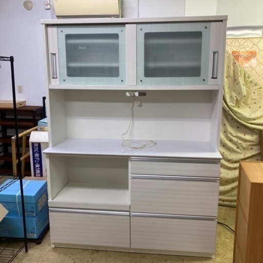 取引中‍⬛値下げ‼️ホワイト キッチンボード 食器棚 浅川木工