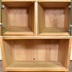 【ヤ取終了5/10】≪yt1210ジ≫ IKEA/イケア TRABY/トレービー ガラス扉キャビネット 幅80cm 飾り棚/収納棚 組立済 加工あり 現状品 60310-03の画像