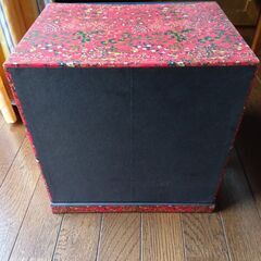 【レトロ】三段引き出し 収納箱 整理箱（赤）の画像