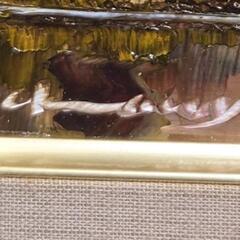 梶木稔】 作家物 サイン 日高牧場 絵画 風景画 油彩 肉筆 油絵 額縁